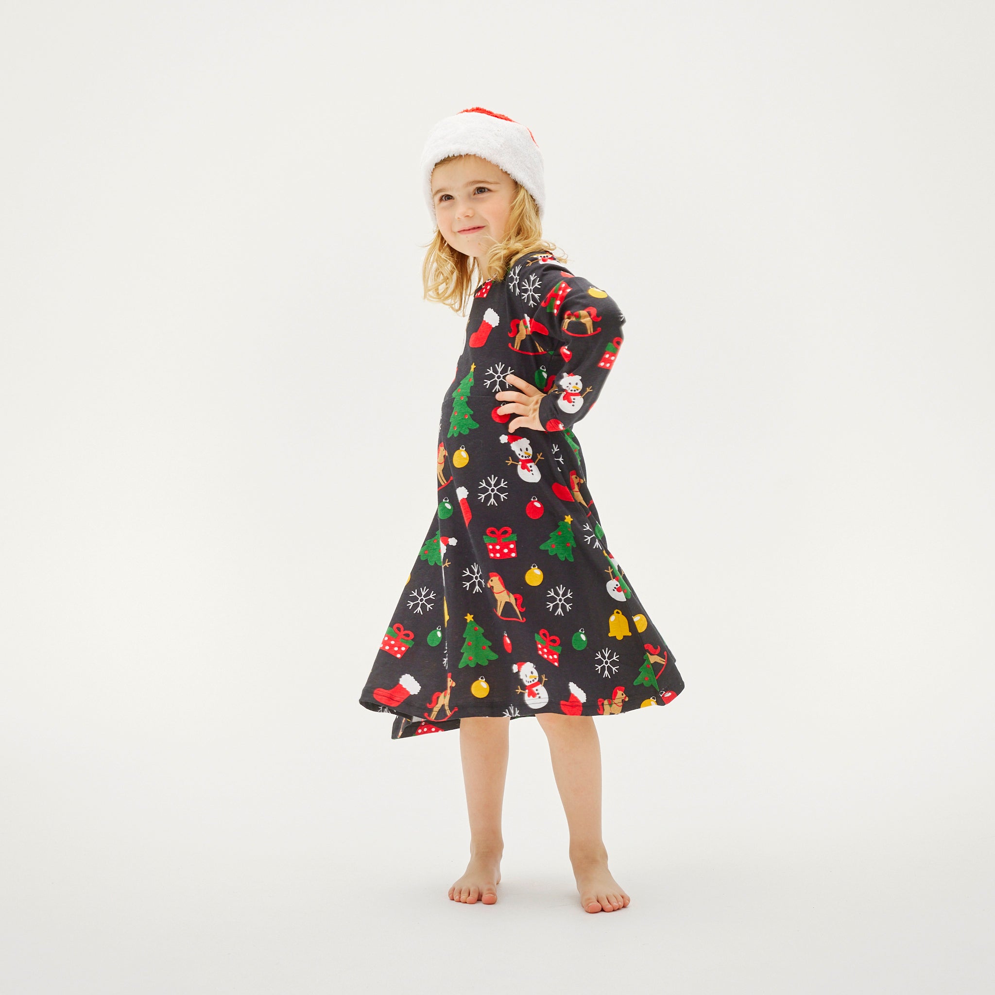 Weihnachtskleid Schwarz - Kinder.